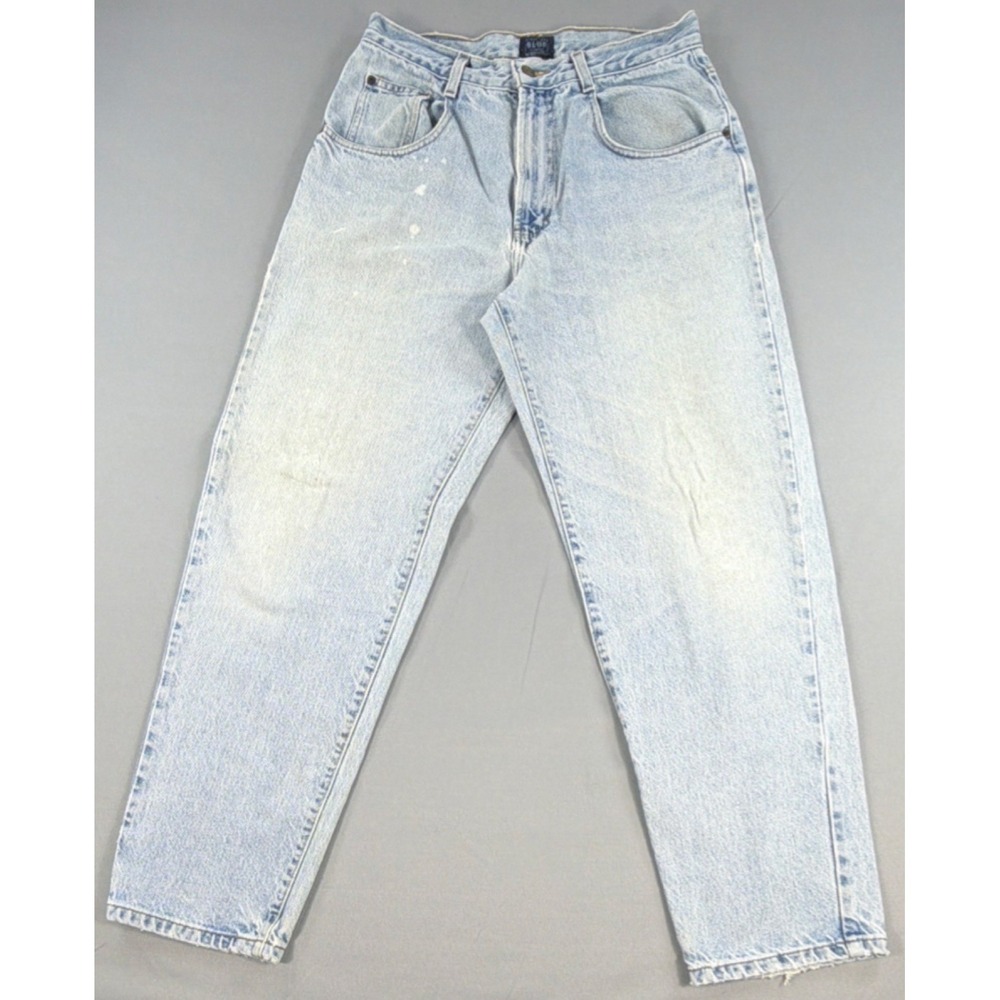 Vintage Structure Jeans Mens 30x28 USA Made Light Wash Relaxed 90s
